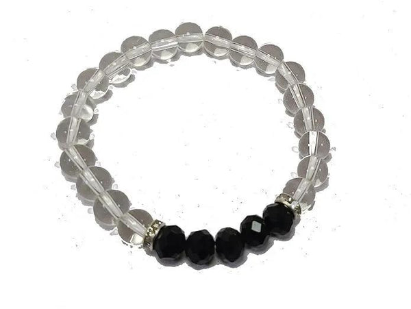 Black Obsidian Healing Bracelet - 8mm Round Cut Beads by Brahmatells