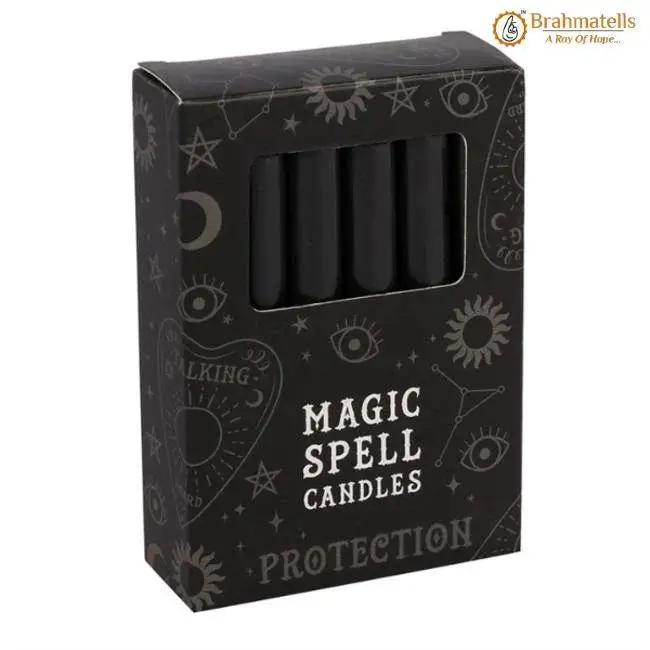 Black Protection Spell Candle set of 10 by Brahmatells