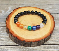 Black Tourmaline 7 Chakra Healing Bracelet | Brahmatells by Brahmatells