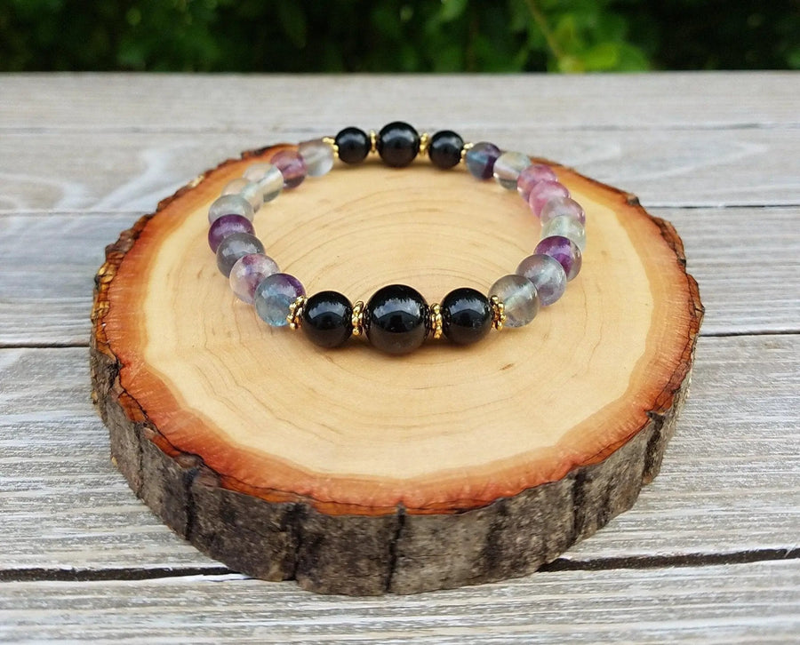 Black Tourmaline & Fluorite Protection Bracelet | Brahmatells by Brahmatells