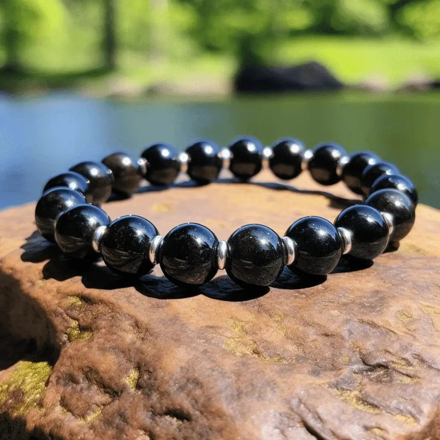 Black Tourmaline Bracelet for Energy Protection - Shop at Brahmatells by Brahmatells