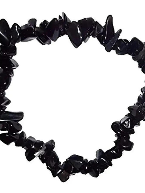 Black Tourmaline Chip Bracelet | Energy Protection | Brahmatells by Brahmatells