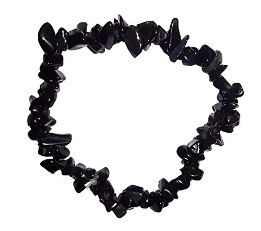 Black Tourmaline Chip Bracelet | Energy Protection | Brahmatells by Brahmatells