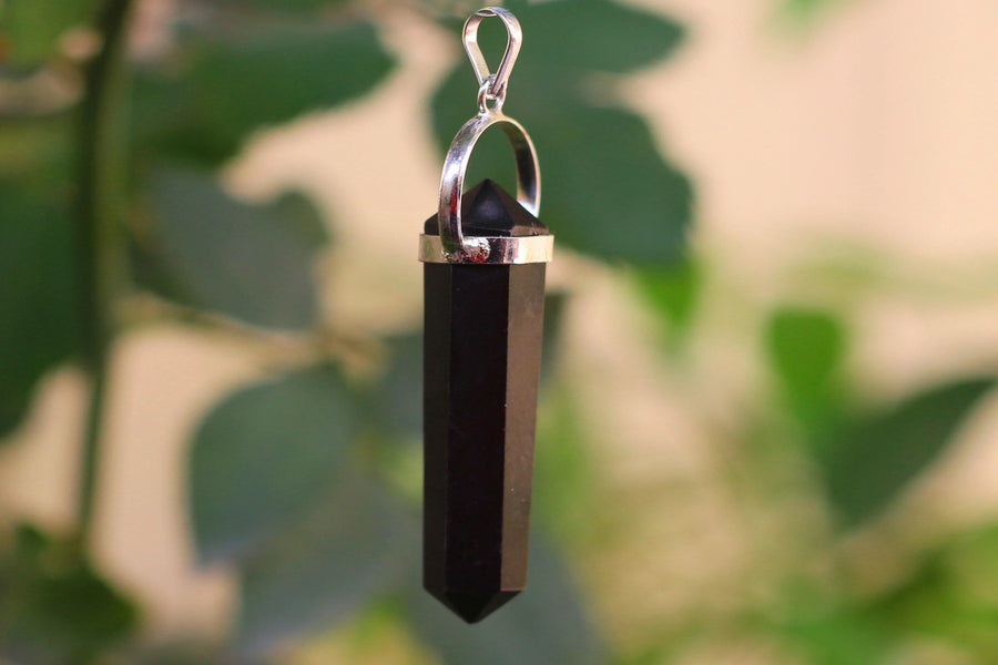 Black Tourmaline Double Side Pendant by Brahmatells