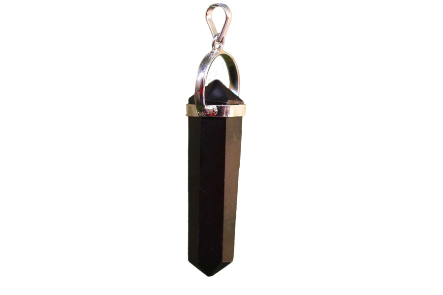 Black Tourmaline Double Side Pendant by Brahmatells