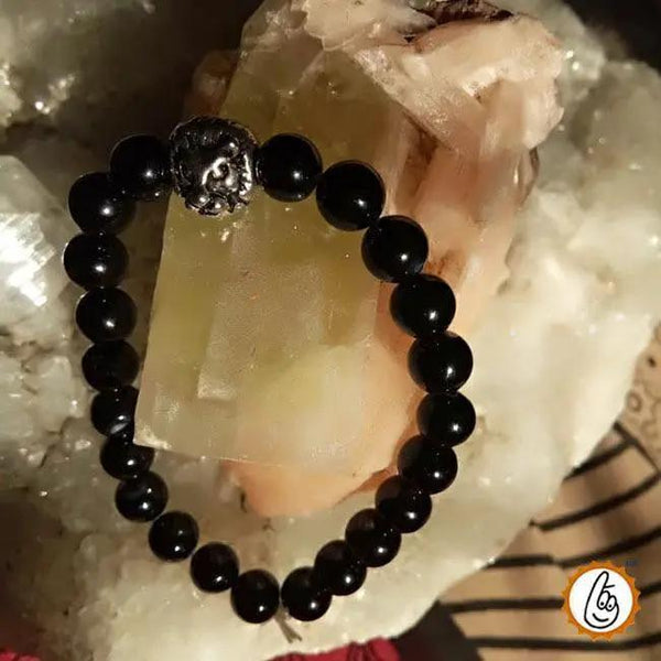 Black Tourmaline Protection Bracelet with Buddha Charm | Brahmatells by Brahmatells