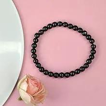 Black Tourmaline Reiki Healing Bracelet - 8mm Diamond Cut Beads by Brahmatells