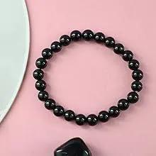 Black Tourmaline Reiki Healing Bracelet - 8mm Diamond Cut Beads by Brahmatells