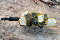 Black Tourmaline Selenite Hanging | Brahmatells by Brahmatells