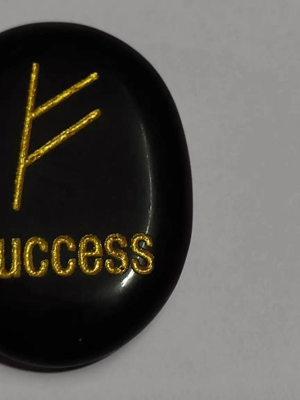 Black Tourmaline Tumble with Zibu Symbol | Brahmatells by Brahmatells