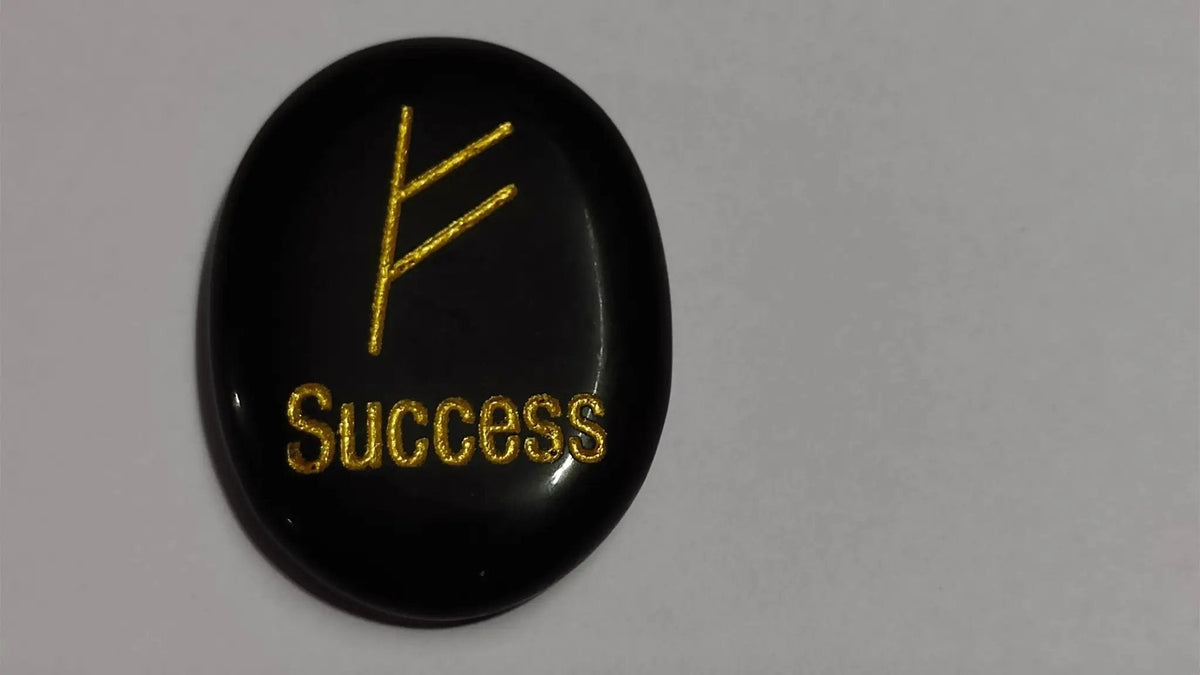 Black Tourmaline Tumble with Zibu Symbol | Brahmatells by Brahmatells