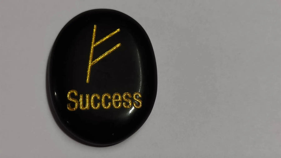 Black Tourmaline Tumble with Zibu Symbol | Brahmatells by Brahmatells