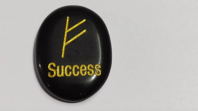 Black Tourmaline Tumble with Zibu Symbol | Brahmatells by Brahmatells