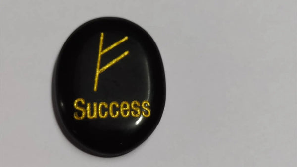 Black Tourmaline Tumble with Zibu Symbol | Brahmatells by Brahmatells