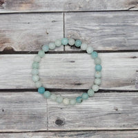 Blue Aragonite Bead Bracelet for Mindful Serenity | Brahmatells by Brahmatells