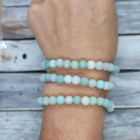 Blue Aragonite Bead Bracelet for Mindful Serenity | Brahmatells by Brahmatells