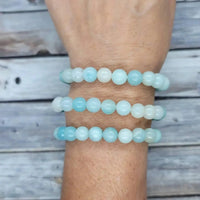 Blue Aragonite Bead Bracelet for Mindful Serenity | Brahmatells by Brahmatells