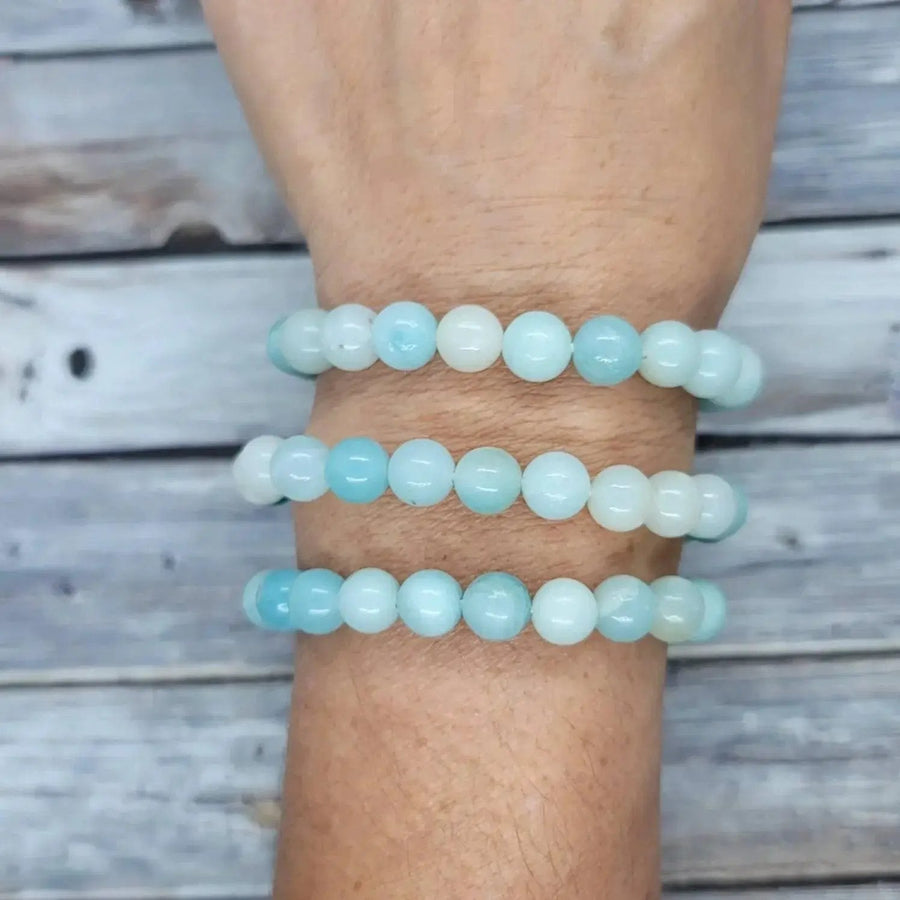 Blue Aragonite Bead Bracelet for Mindful Serenity | Brahmatells by Brahmatells
