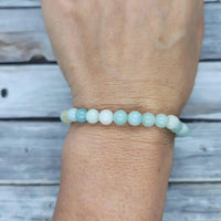 Blue Aragonite Bead Bracelet for Mindful Serenity | Brahmatells by Brahmatells