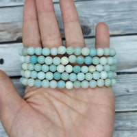 Blue Aragonite Bead Bracelet for Mindful Serenity | Brahmatells by Brahmatells