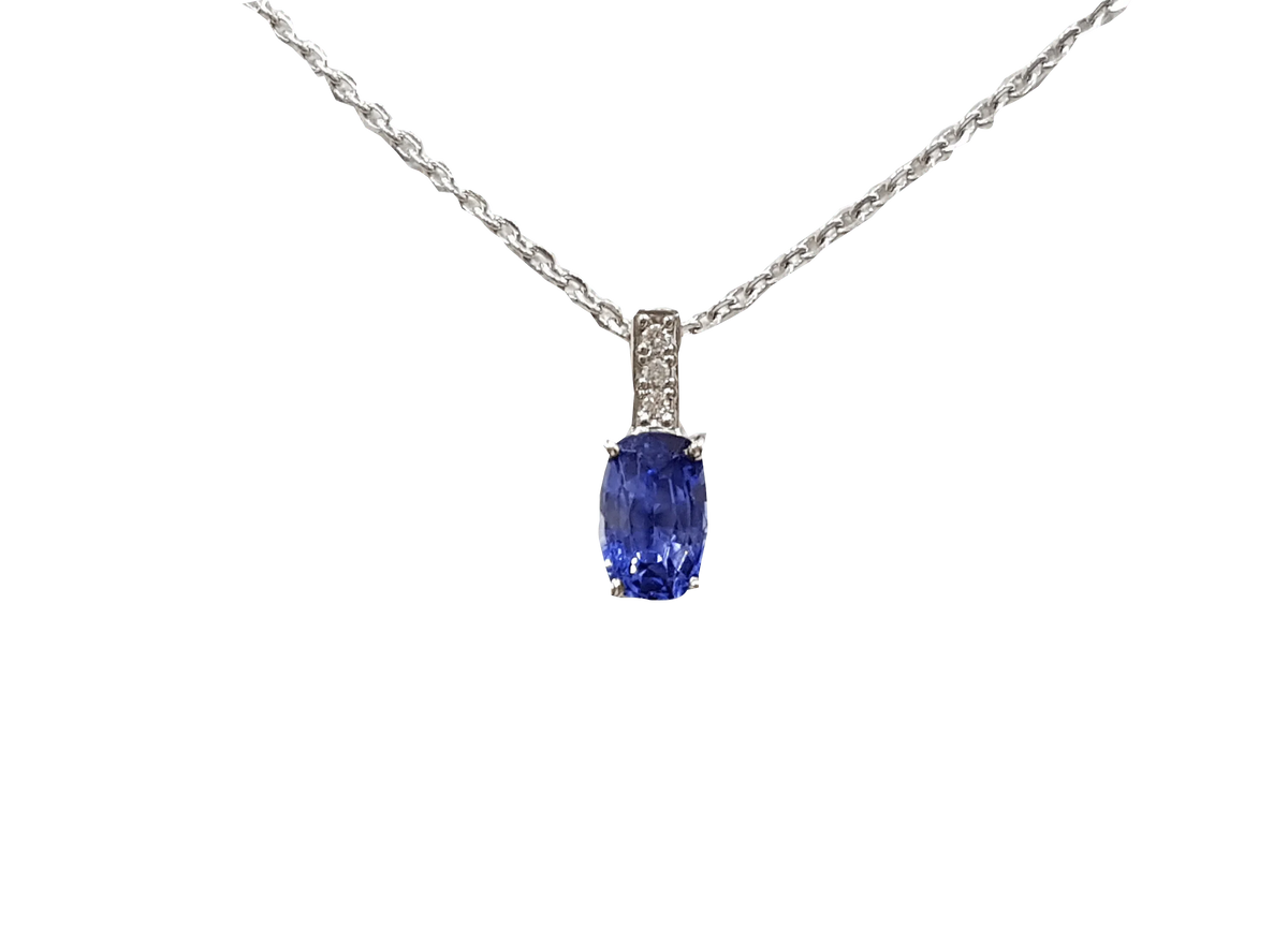 Blue Sapphire Berry-Blue Pendant: Saturn's Elegance | Brahmatells by Brahmatells