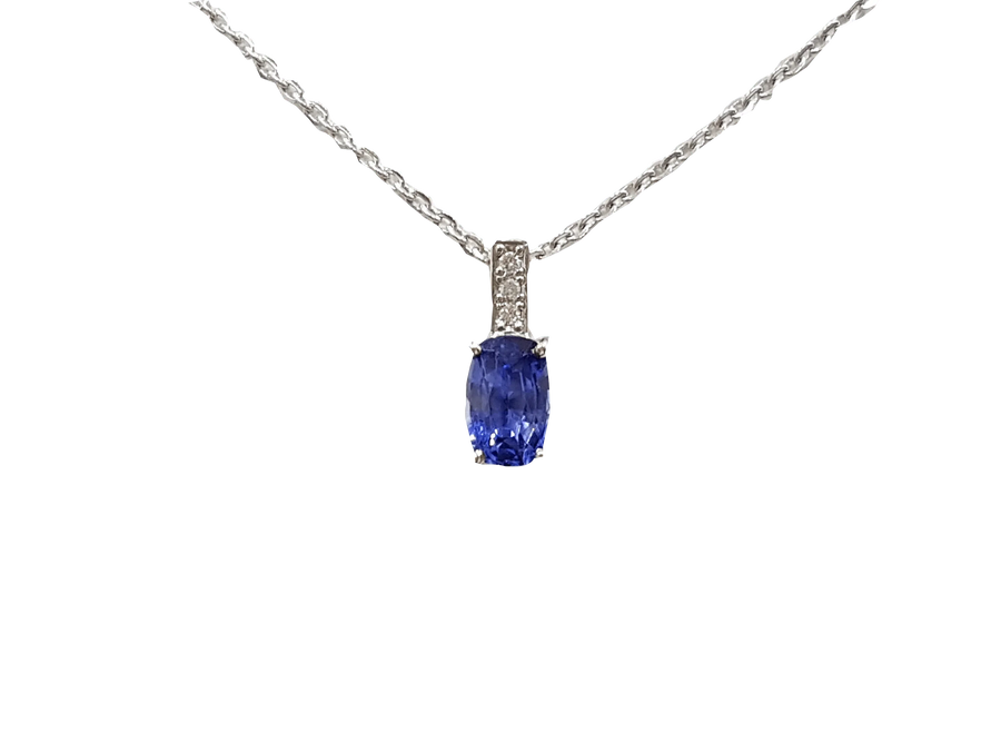 Blue Sapphire Berry-Blue Pendant: Saturn's Elegance | Brahmatells by Brahmatells