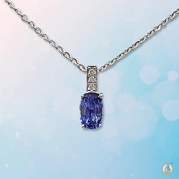 Blue Sapphire Berry-Blue Pendant: Saturn's Elegance | Brahmatells by Brahmatells