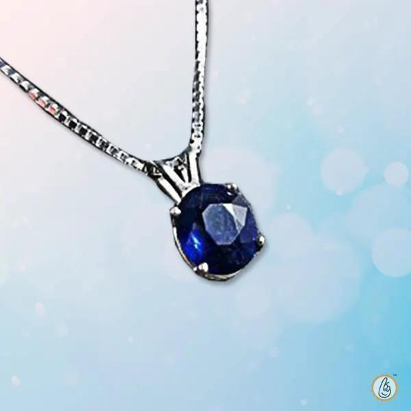 Blue Sapphire Navy-Blue Pendant: Saturn's Majesty | Brahmatells by Brahmatells