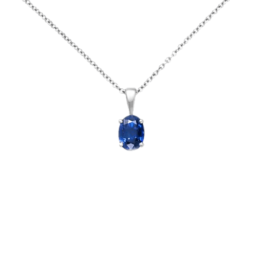 Blue Sapphire Oval Pendant: Saturn's Elegance | Brahmatells by Brahmatells
