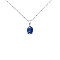 Blue Sapphire Oval Pendant: Saturn's Elegance | Brahmatells by Brahmatells