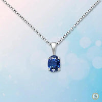 Blue Sapphire Oval Pendant: Saturn's Elegance | Brahmatells by Brahmatells