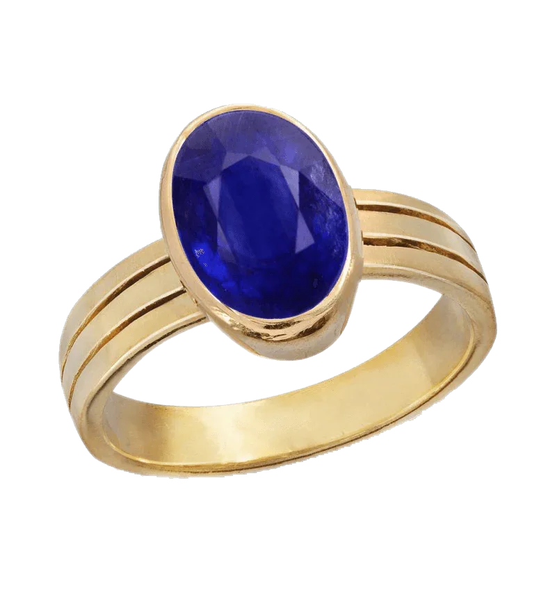 Blue Sapphire Oval Ring - Saturn's Elegance | Brahmatells by Brahmatells