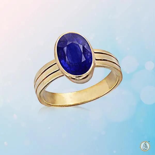 Blue Sapphire Oval Ring - Saturn's Elegance | Brahmatells by Brahmatells