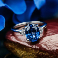 Blue Sapphire Soft-Edge Ring - Saturn's Gentle Touch | Brahmatells by Brahmatells