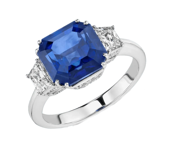 Blue Sapphire Soft-Edge Ring - Saturn's Gentle Touch | Brahmatells by Brahmatells