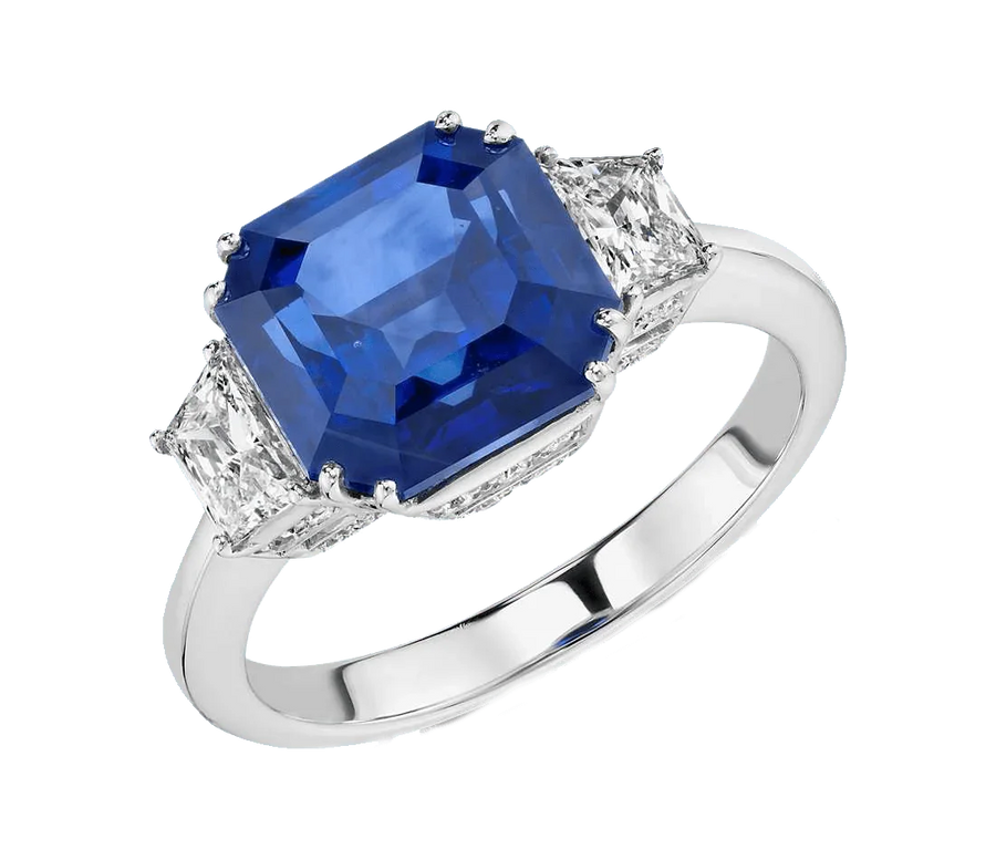 Blue Sapphire Soft-Edge Ring - Saturn's Gentle Touch | Brahmatells by Brahmatells