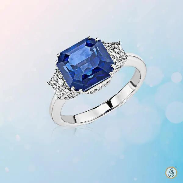 Blue Sapphire Soft-Edge Ring - Saturn's Gentle Touch | Brahmatells by Brahmatells