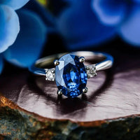 Blue Sapphire Soft-Edge Ring - Saturn's Gentle Touch | Brahmatells by Brahmatells