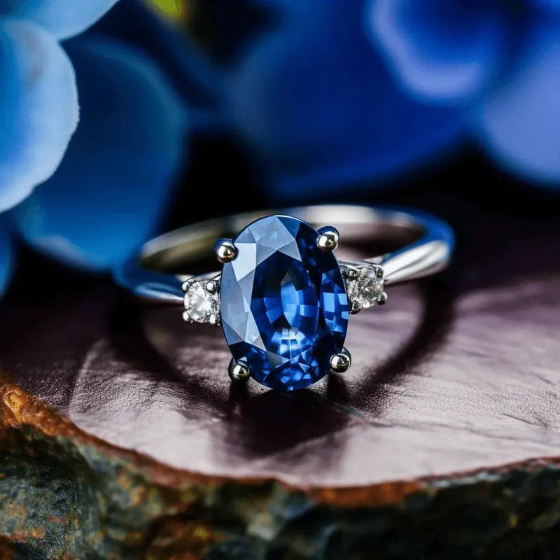 Blue Sapphire Soft-Edge Ring - Saturn's Gentle Touch | Brahmatells by Brahmatells