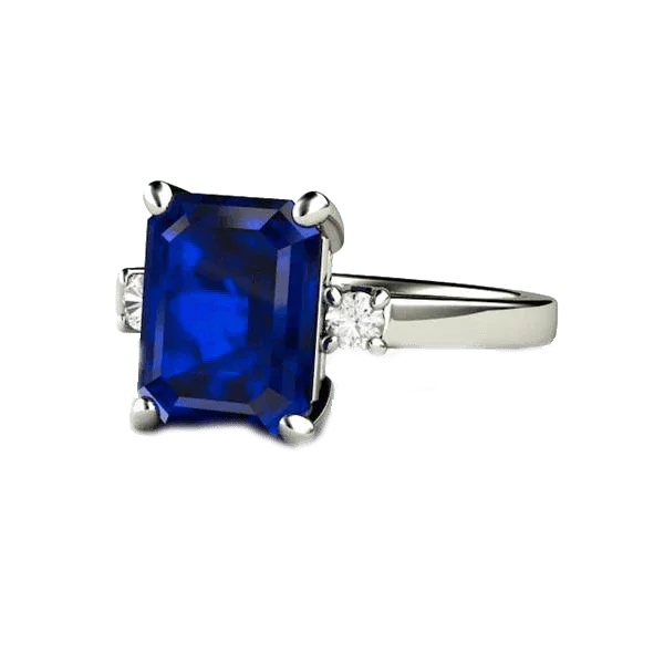 Blue Sapphire Square Ring - Saturn's Strength | Brahmatells - BrahmatellsStore