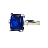 Blue Sapphire Square Ring - Saturn's Strength | Brahmatells by Brahmatells