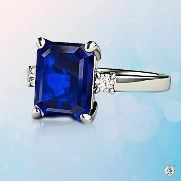 Blue Sapphire Square Ring - Saturn's Strength | Brahmatells by Brahmatells