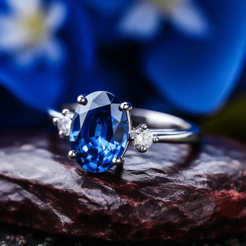 Blue Sapphire Square Ring - Saturn's Strength | Brahmatells by Brahmatells