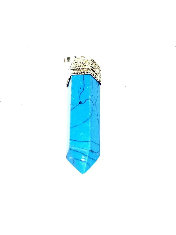 Blue Turquoise Pencil Point Pendant by brahmatells