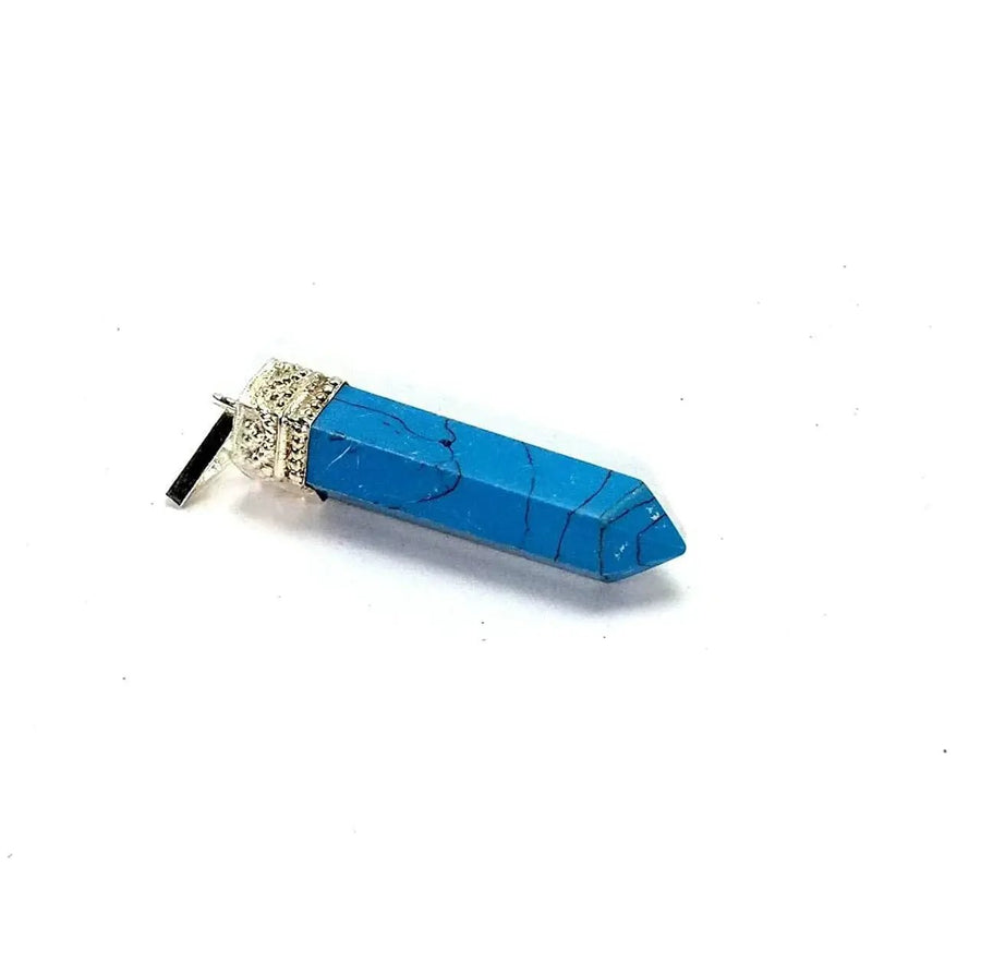 Blue Turquoise Pencil Point Pendant by brahmatells