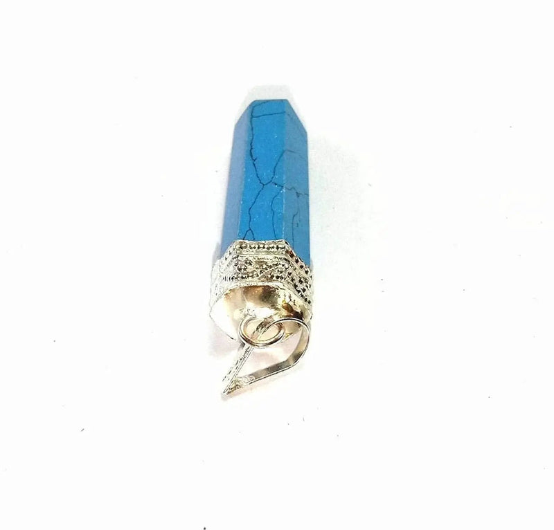 Blue Turquoise Pencil Point Pendant by brahmatells