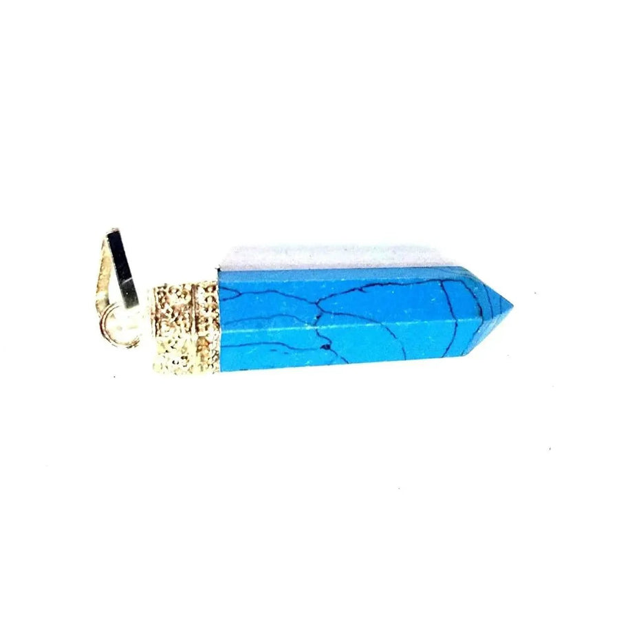 Blue Turquoise Pencil Point Pendant by brahmatells