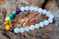 Brahmatells Blue Lace Agate & 7 Chakra Bracelet | Peace & Balance by Brahmatells