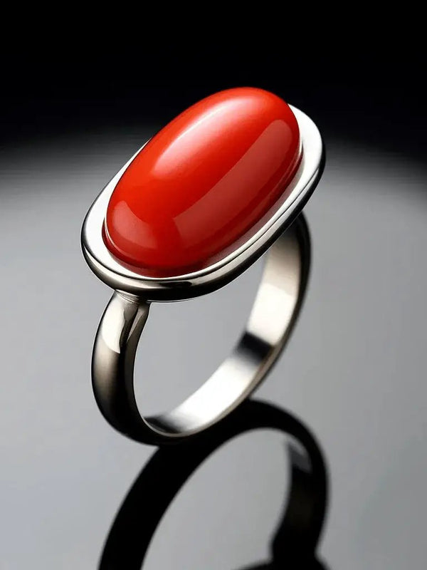 Brahmatells Crimson-Red Coral Panchdhatu Ring: A Fusion of Astrology and Elegance by Brahmatells