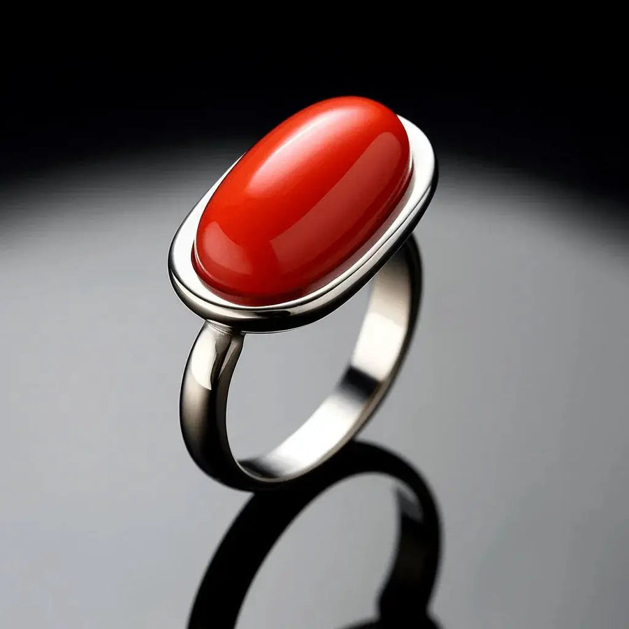 Brahmatells Crimson-Red Coral Panchdhatu Ring: A Fusion of Astrology and Elegance by Brahmatells